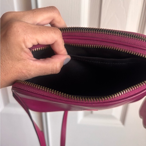 Coach Magenta Leather Pouch with Ghost Charm - Picture 3 of 3